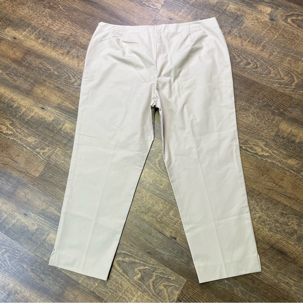 Lafayette 148 Cropped Bleecker Pant Beige Stretch Cotton Trouser Women's Size 14 - Picture 13 of 13